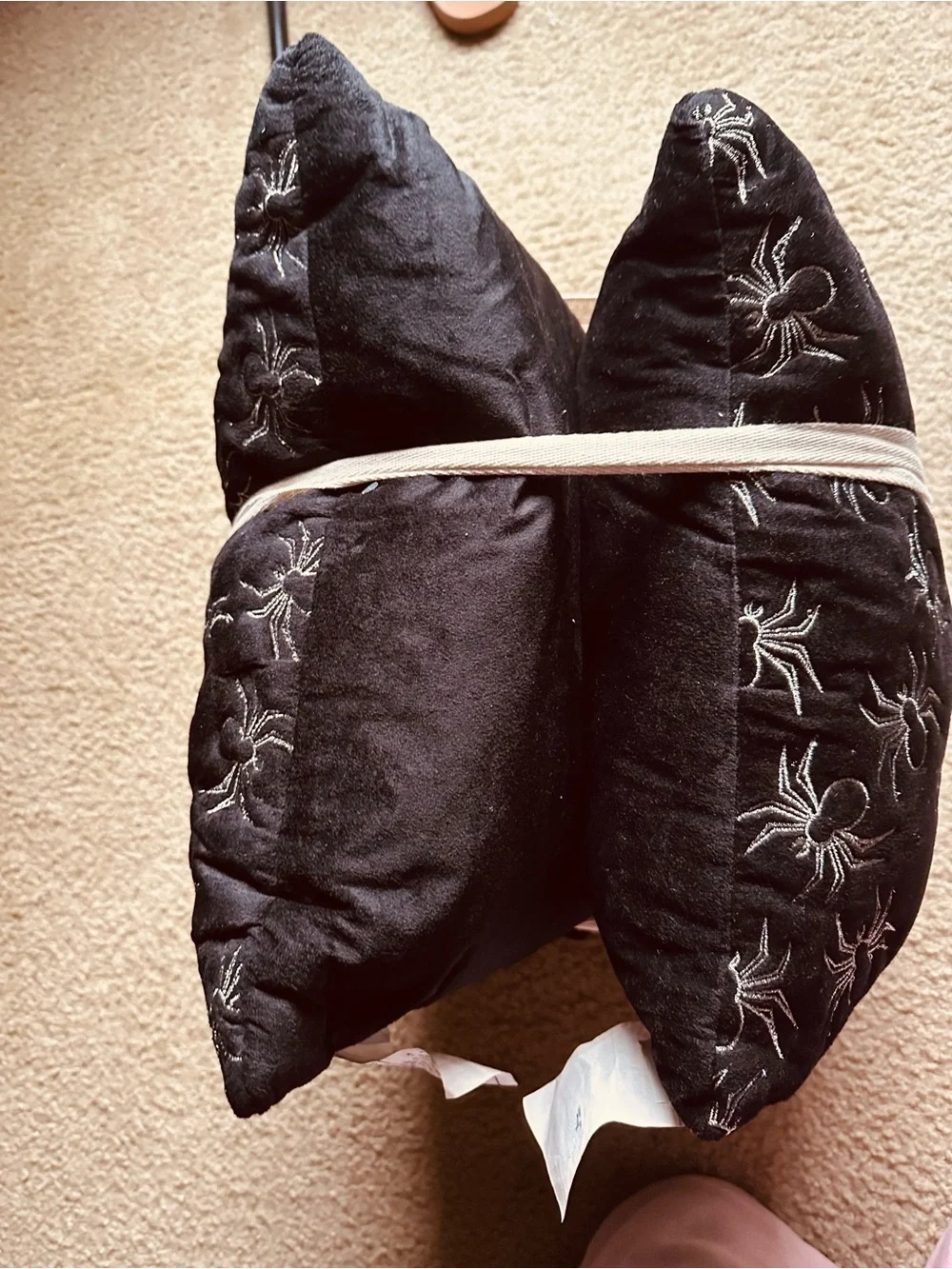 Black Spider Accent Pillow - Set of 2